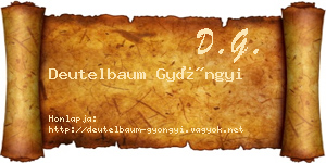 Deutelbaum Gyöngyi névjegykártya